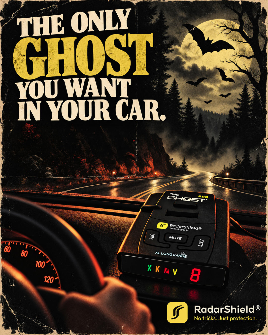 Some ghosts haunt you. This one has your back. 👻🚗The Ghost by RadarShield. No tricks. Just protection.🔗 radarshield.c...