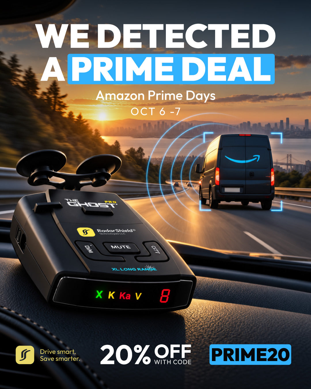 Mark your calendars. 🗓️🛡️From October 1–7, get 20% off The Ghost and The Ghost Pro on radarshield.com with code PRIME...